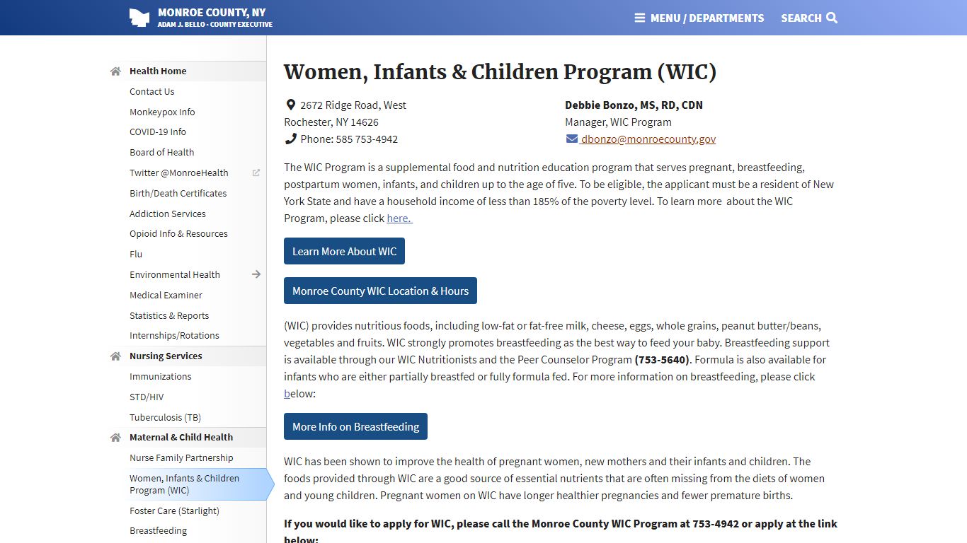 Monroe County, NY - Women, Infants & Children Program (WIC)