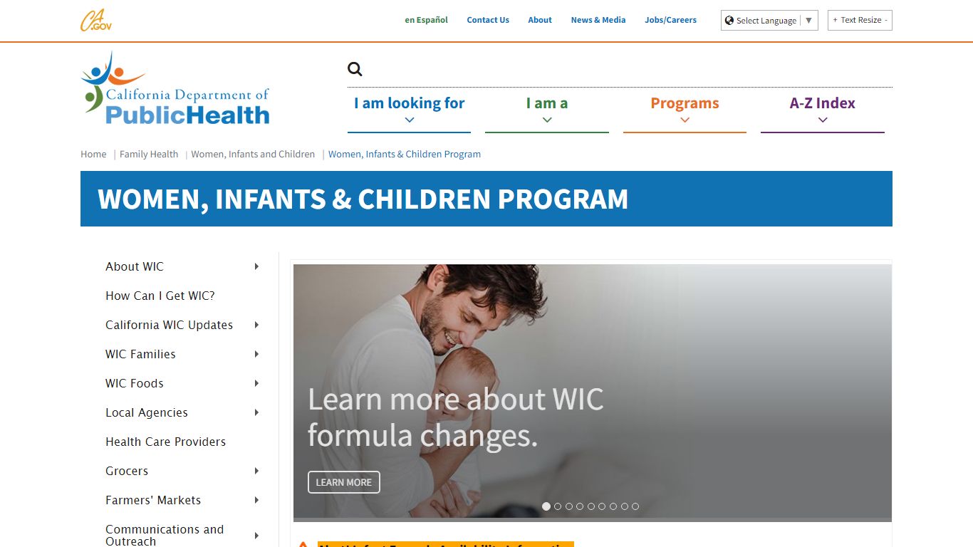 Women, Infants & Children Program - California