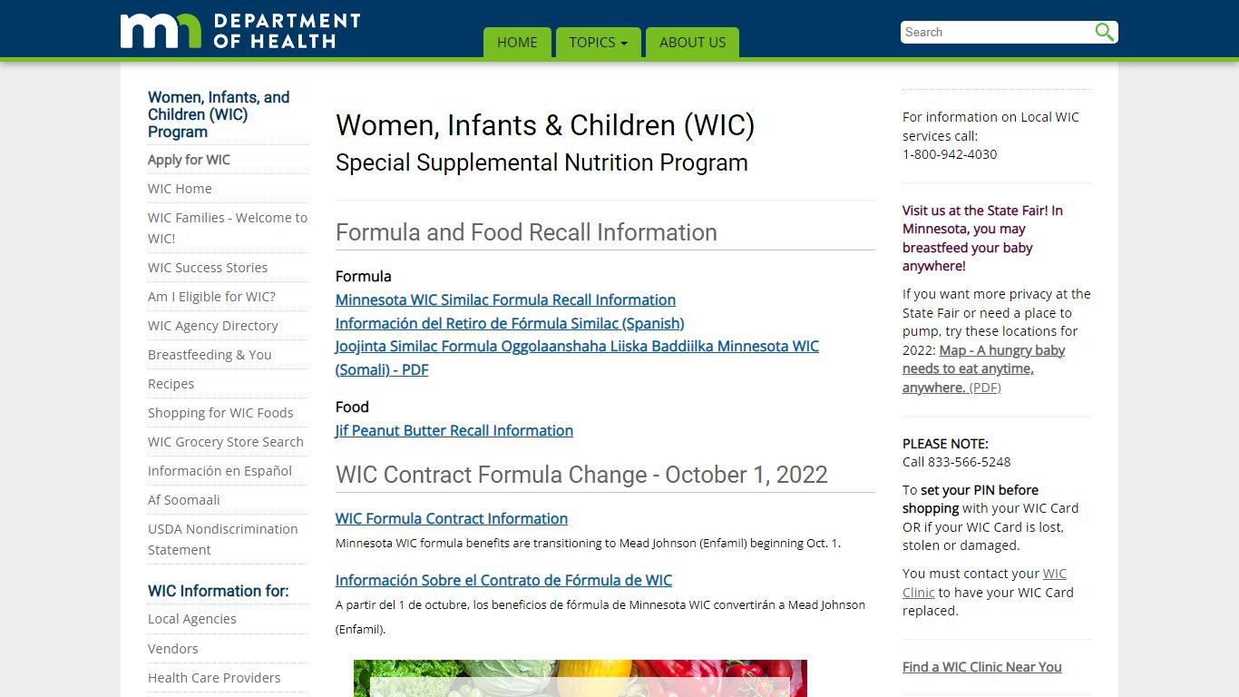 Women, Infants and Children (WIC) Program - Minnesota Dept. of Health